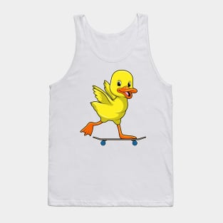 Duck as Skater with Skateboard Tank Top